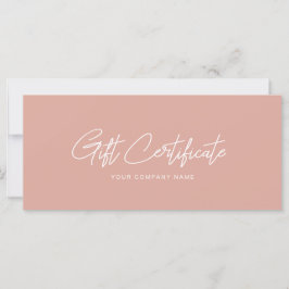 Affärskort för minimalistiskt Rosa Gift-certifikat