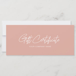 Affärskort för minimalistiskt Rosa Gift-certifikat