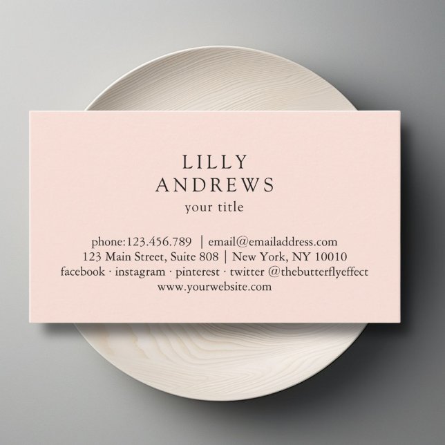 Affärskort för minimalt Affärskort Visitkort (Peach Minimal Business Card Business Card)