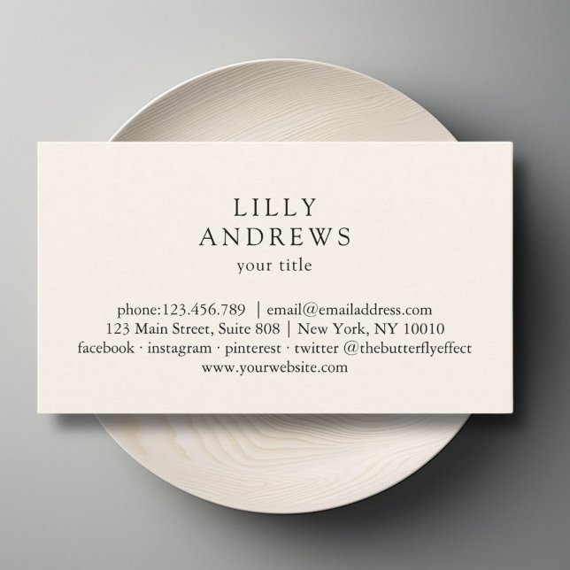 Affärskort för minsta Affärskort i Beige Visitkort (Beige Minimal Business Card Business Card)