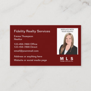AFFÄRSKORT för MLS Realtor Photo Template Visitkort