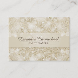 Affärskort för Mocha Cream Bokeh Event Planner- Visitkort