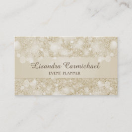 Affärskort för Mocha Cream Bokeh Event Planner- Visitkort