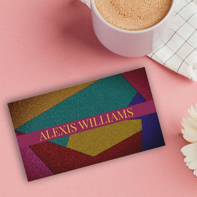 Affärskort för modern geometrisk glitter qr-kod visitkort (Modern geometric glitter qr code business card)