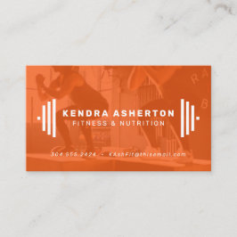 Affärskort för modern orange med foto visitkort