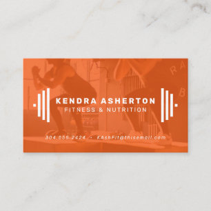 Affärskort för modern orange med foto visitkort