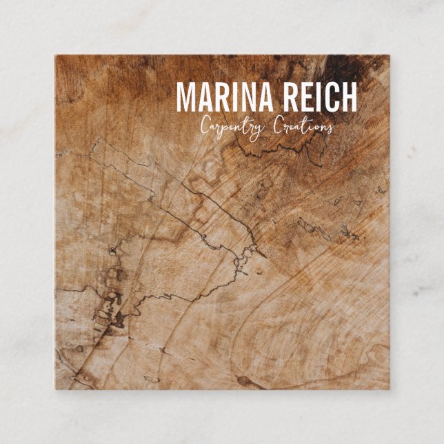 affärskort för modern snyggt för träarbetare fyrkantigt visitkort (Framsida)