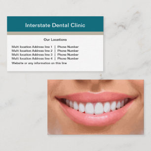 Affärskort för moderna Många-lokaliseringsdentist Visitkort