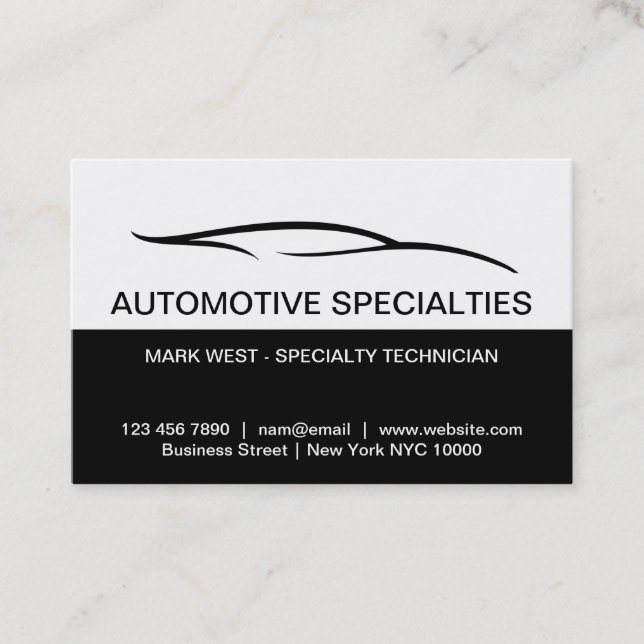Affärskort för moderna motorfordonsspecialiteter f visitkort (Framsida)