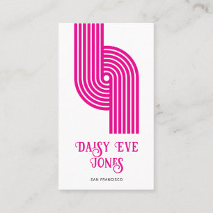 Affärskort för Modet Retro Geometric Magenta Visitkort