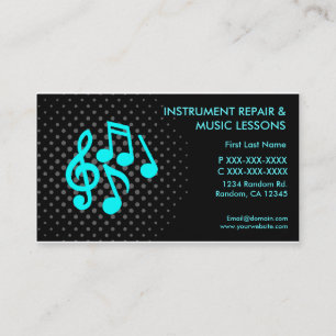 Affärskort för musiklektion för instrumentreparati visitkort