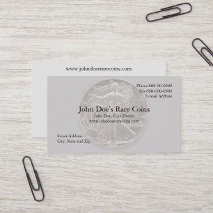Affärskort för mynthandlare visitkort