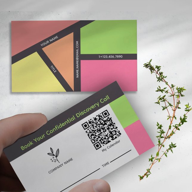 Affärskort för näringsbokning med QR-kod Visitkort (Unlock the door to your wellness journey with our Booking Business Card.)