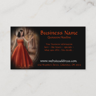 Affärskort för "Native American Woman Orange Dress Visitkort