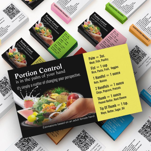 Affärskort för portionskontroll visitkort (Nutrition Mastery Business Cards in custom colors)