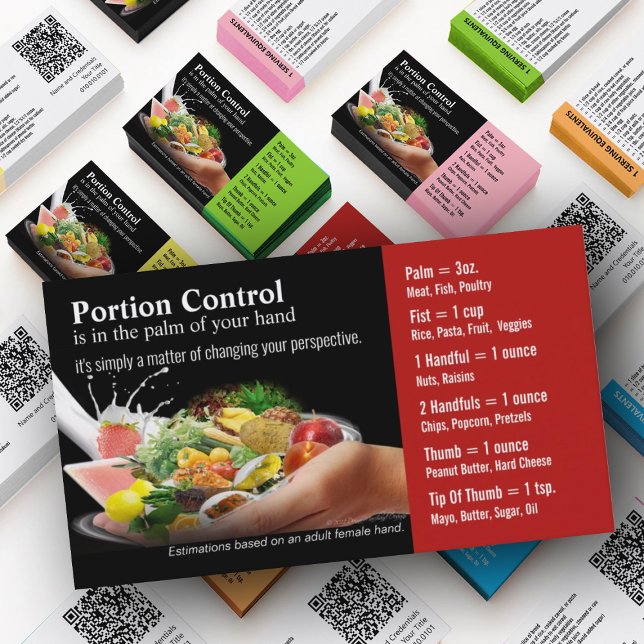 Affärskort för portionskontroll visitkort (Nutrition Mastery Business Cards in custom colors)