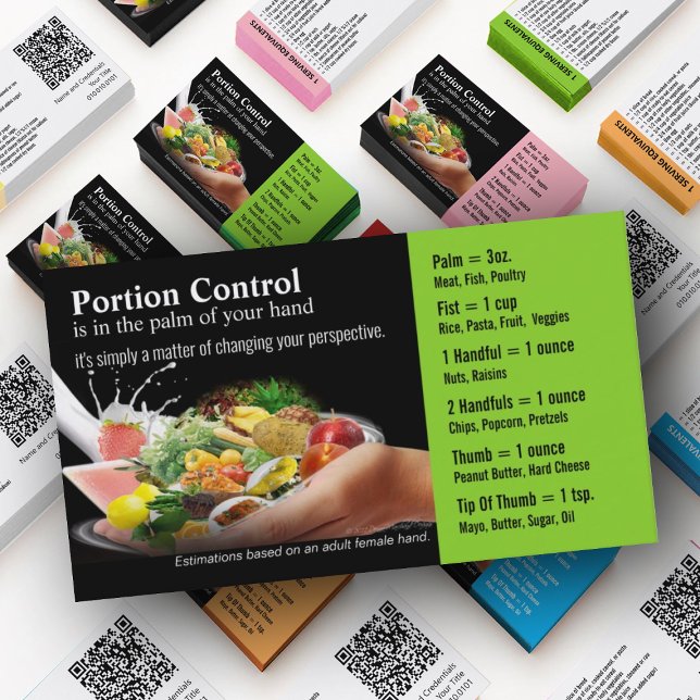 Affärskort för portionskontroll visitkort (Nutrition Mastery Business Cards in custom colors)