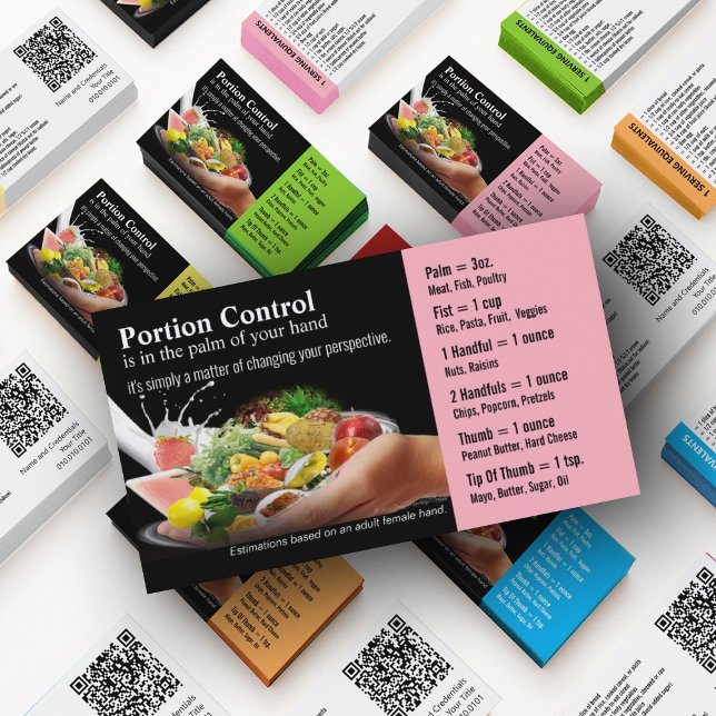 Affärskort för portionskontroll visitkort (Nutrition Mastery Business Cards in custom colors)