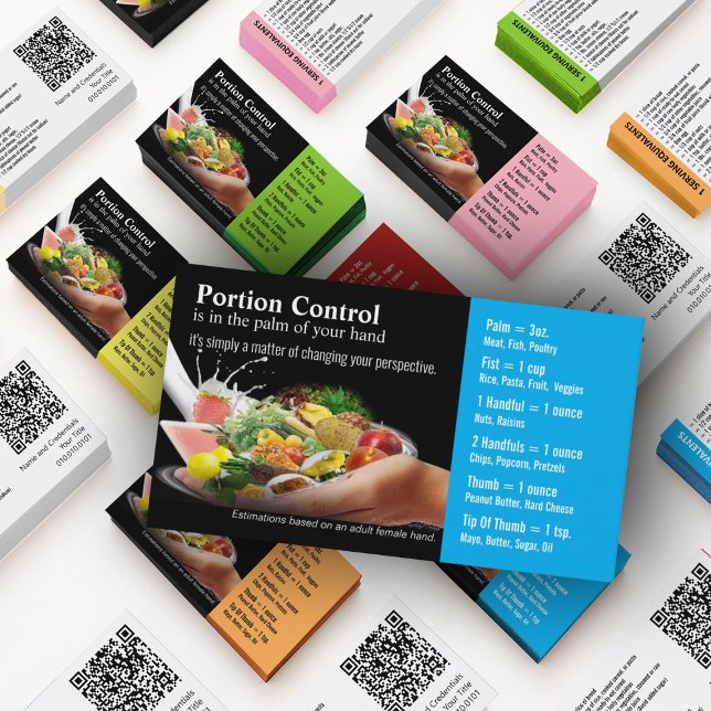 Affärskort för portionskontroll visitkort (Nutrition Mastery Business Cards in custom colors)