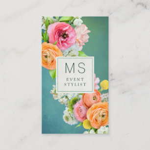 Affärskort för Professionell av elegant Blommigt Visitkort