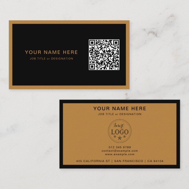 Affärskort för professionell med QR-kod och Logoty Visitkort (Fram/baksida)