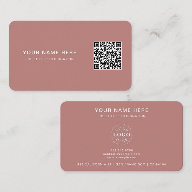 Affärskort för professionell med QR-kod och Logoty Visitkort (Fram/baksida)