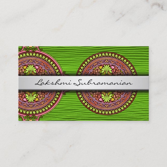 Affärskort för Professionellen Modern India Disks Visitkort (Framsida)