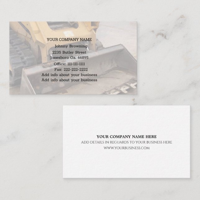 Affärskort för punktskattningstjänst visitkort (Fram/baksida)