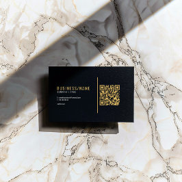 Affärskort för QR-kod för svart och guld Visitkort