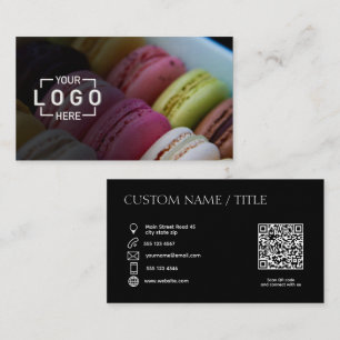 Affärskort för QR-Logotyp för anpassningsbar Photo Visitkort