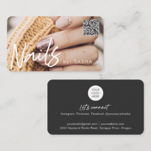 Affärskort för QR-nagel-foto Visitkort