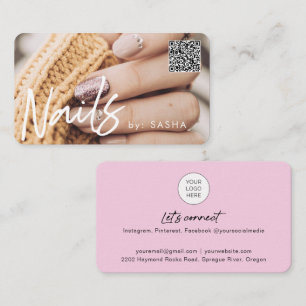 Affärskort för QR-nagel-foto Visitkort