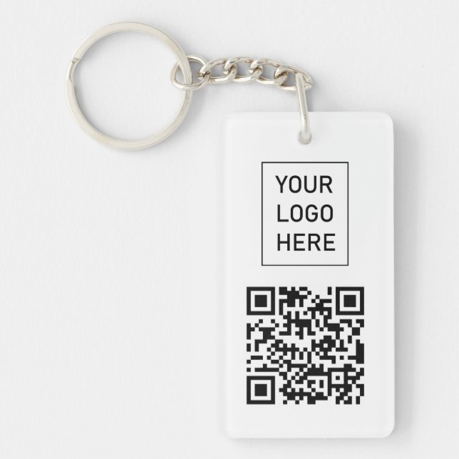 Affärskort för QR-personlig Din Logotyp vit (Framsidan)
