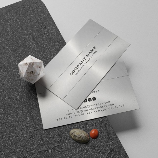 Affärskort för rand-accent med metallisk silver gl visitkort (Skapare uppladdad)