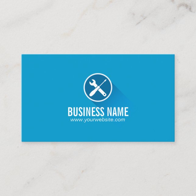 Affärskort för reparation av moderna, blå datorer visitkort (Framsida)