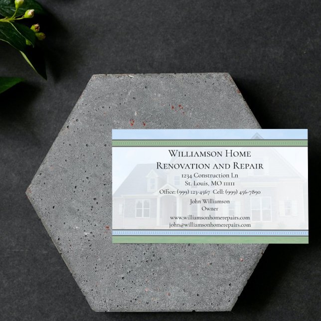 Affärskort för reparation och renovering av hem visitkort (Home Repair and Renovation Business Card)