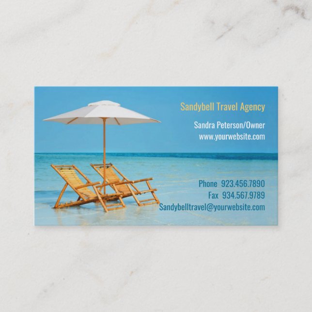 Affärskort för resebyrå visitkort (Framsida)