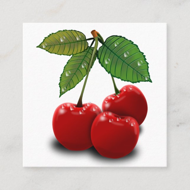 affärskort för retrokörsbärsruta fyrkantigt visitkort (Framsida)