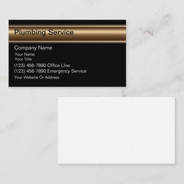 Affärskort för rörmokare visitkort (Fram/baksida)