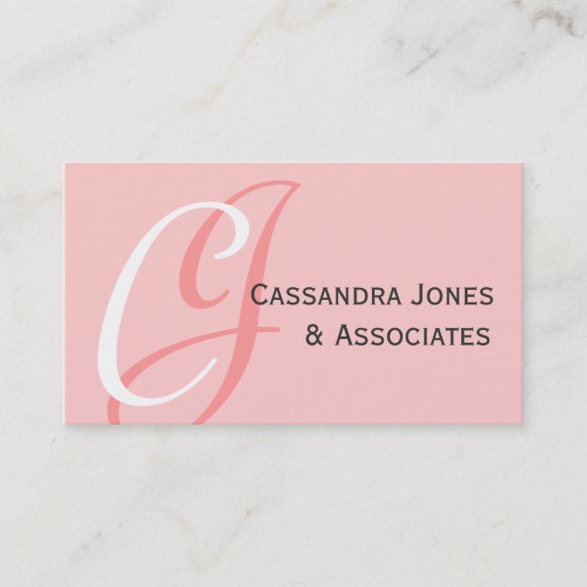 Affärskort för Rosa av Anpassade i elegant Monogra Visitkort (Framsida)