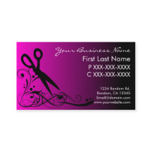 affärskort för rosa av svartfade hårklippning