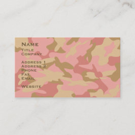 Affärskort för rosa Camo/kontaktkort Visitkort