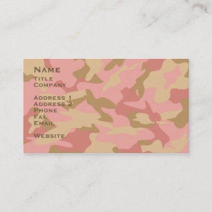 Affärskort för rosa Camo/kontaktkort Visitkort