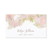 affärskort för rosa marbling-design