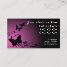 affärskort för rosa svarttonad fjäril snurrar visitkort