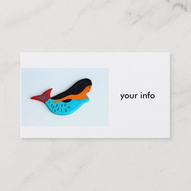 affärskort för simning av sjöjungfru visitkort (Framsida)