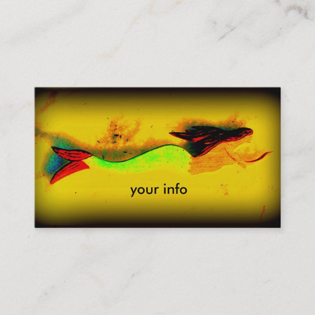 affärskort för simning av sjöjungfru visitkort (Framsida)