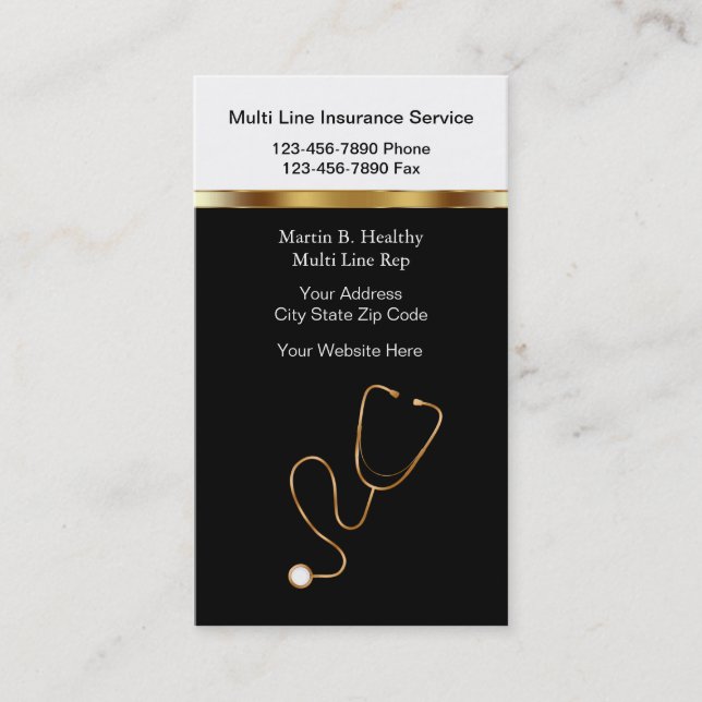 Affärskort för sjukförsäkring visitkort (Framsida)