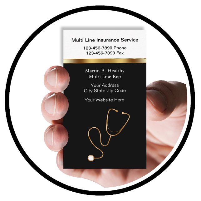 Affärskort för sjukförsäkring visitkort (Skapare uppladdad)