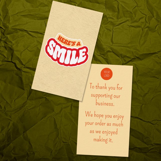 Affärskort för små Tack Visitkort (Small Business Card - Cream 2)